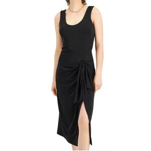 I.N.C. International Concepts Women's Tie Front Midi Dress Black Size Small 4-8